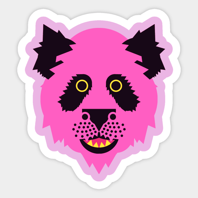 Panda Face Bright pink Sticker by AnimalMagic